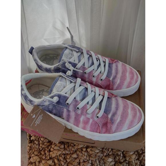 Roxy Womens Sheilahh Blue Pink Dew Shoes Platform Sneakers Size 10 - Picture 3 of 5